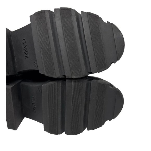 New! GANNI Leather Knee High Tubular Platform Boot Black Size 10 US 40 EU DD393A - Picture 7 of 8